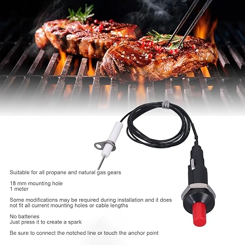 Miniatura 3 de UPQRSG Juego de 2 kits de encendido por chispa piezoeléctrica, 1 salida 2 encendedores de botón de propano, encendido de botón de encendido con