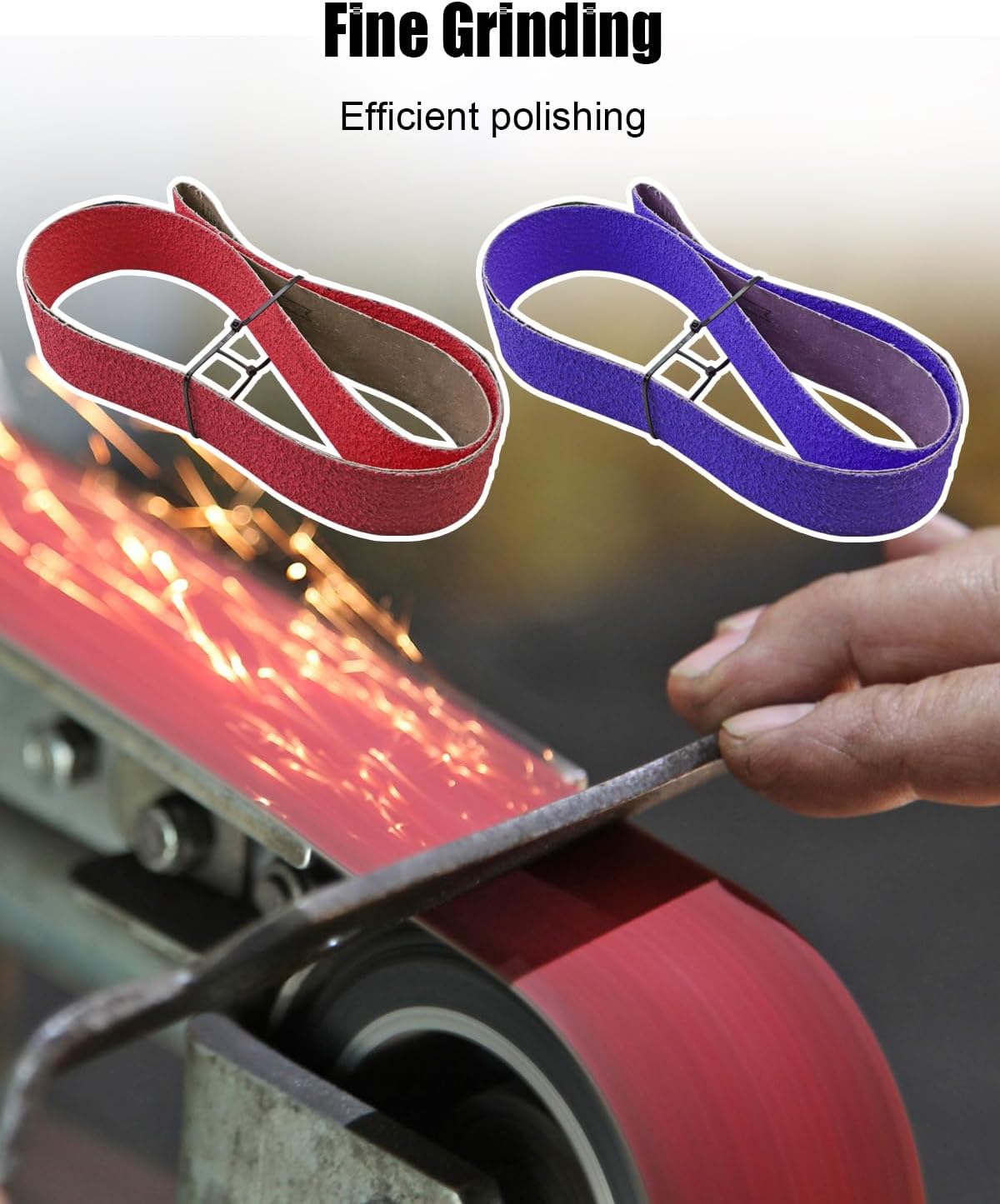 2 x 72 Inch Ceramic Sanding Belts Kit, 36/40/60/80/100/120 Metal Grinding Belts for metalworking sharpening sanding belt, 6 Pack