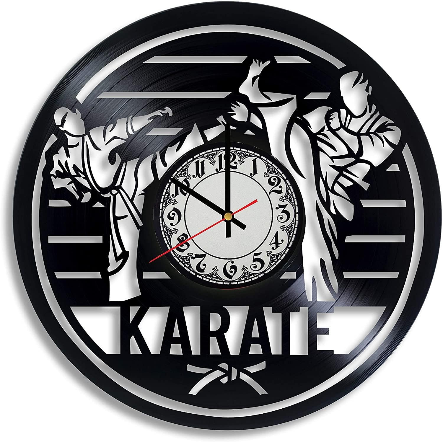 Horloge en vinyle arts martiaux cadeaux taekwondo design