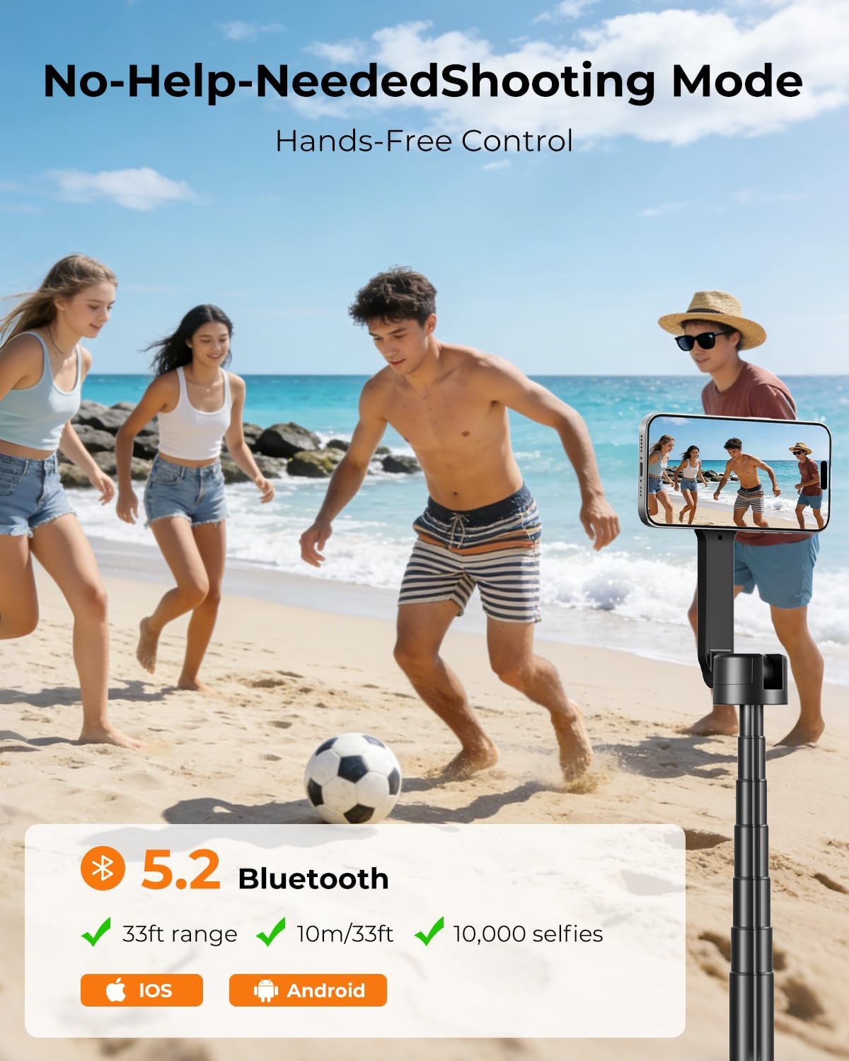 Magnetic Selfie Stick Tripod 72 Inch for iPhone MagSafe, Extendable Phone Tripod Stand with Bluetooth Remote, 360° Rotation Aluminum Selfie Stick for Travel, Vlog, TikTok