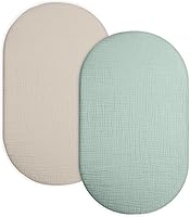 Vista 17 de Sábana de moisés para bebé niño y niña, sábanas ajustadas para colchón de moisés rectangular, ovalado, de reloj de arena, sábanas de cesta de Moisés