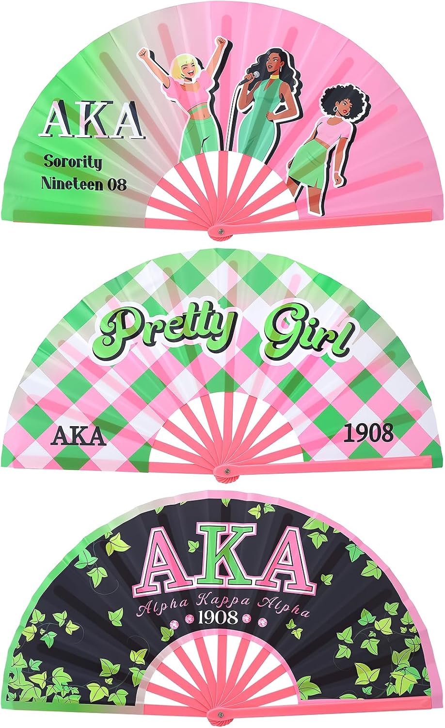 JATEBI 3Pcs AKA Fans for Line Dancing, Line Dance Popping Fan