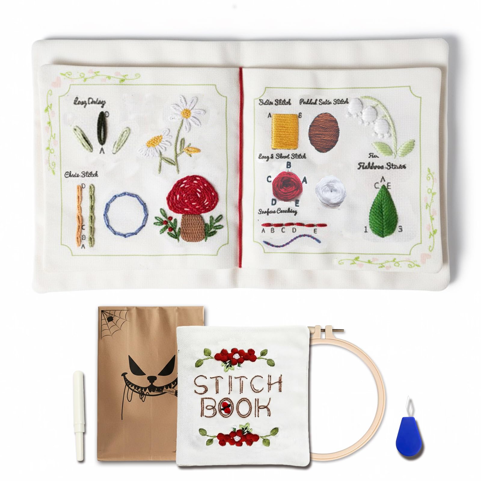 Embroidery Stitch Book Kit - Beginner Embroidery -10