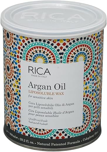 Rica Argan Liposoluble Painless Hair Removal Wax For Men &amp; Women| Quick &amp; Easy Tan Removal Waxing for Sensitive Skin| 800 ...