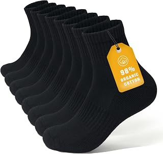 Brula Men's 98% Cotton Cushioned Ankle Socks - Moisture-Wicking Breathable Athletic Quarter Socks for Ultimate Comfort