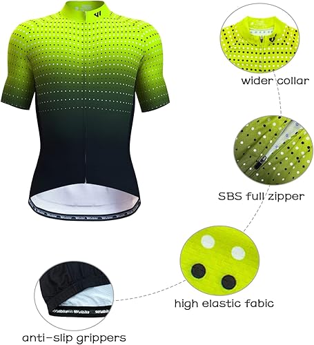 Miniatura 4 de Lo.gas Maillot de ciclismo para hombre, manga cortalarga, camisas de ciclismo con cremallera completa con bolsillos, ropa de bicicleta de carretera