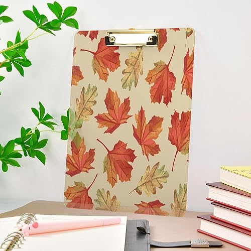 Miniatura 9 de Otoño arce clipfolio A4 tamaño carta tamaño para escuela de enfermería niños portapapeles dorado 12x9in