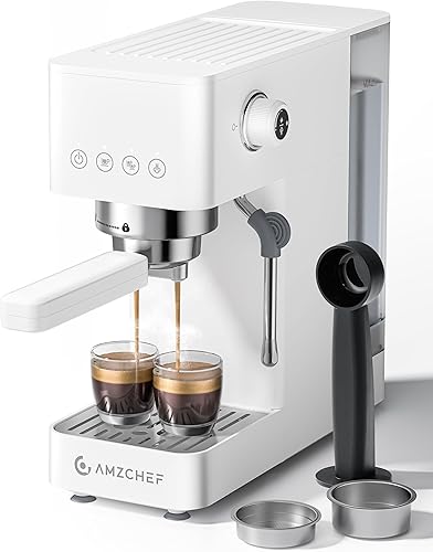 AMZCHEF Máquina de café expreso de 20 bares, cafetera compacta con espumador de leche a vapor, cafetera con tanque de agua extraíble de 50 onzas disponible en Yaxa Colombia