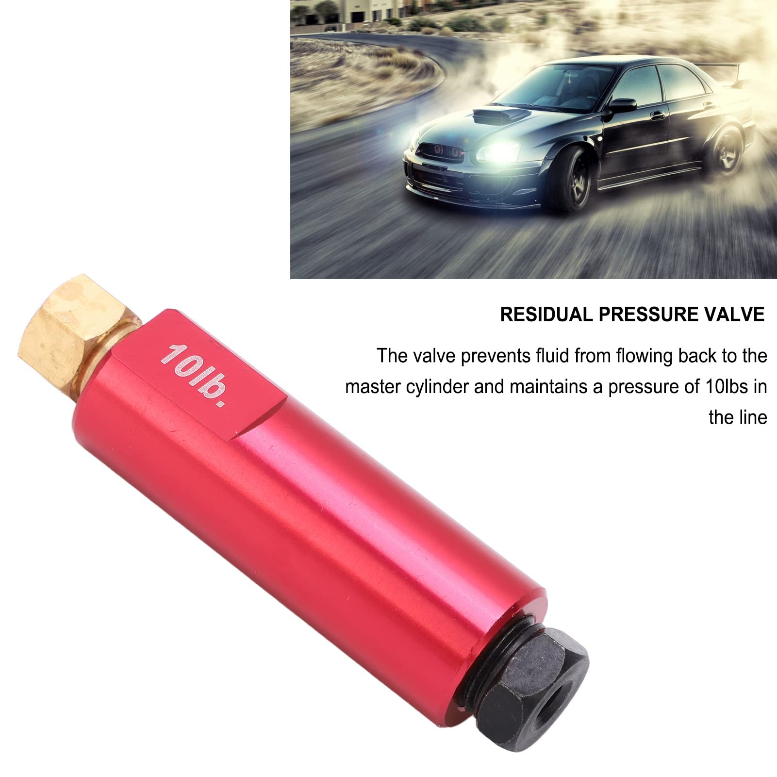brake pressure valve 10 psi,Restbremsdruckventil,3/8-24NPT Restdruckventil 10-lbs-Aluminiumlegierung,Hochfestes Universal-Trommelbremsen-Rückschlagventil