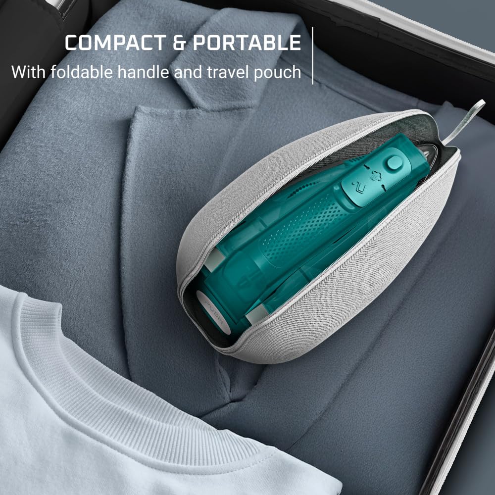 Rowenta Reisedampfbügeleisen, kompaktes faltbares Design, Doppelspannung (120V-240V), 65ml Wassertank, leichtes tragbares Bügeleisen für Reisen, schnelles Aufheizen, Dampf