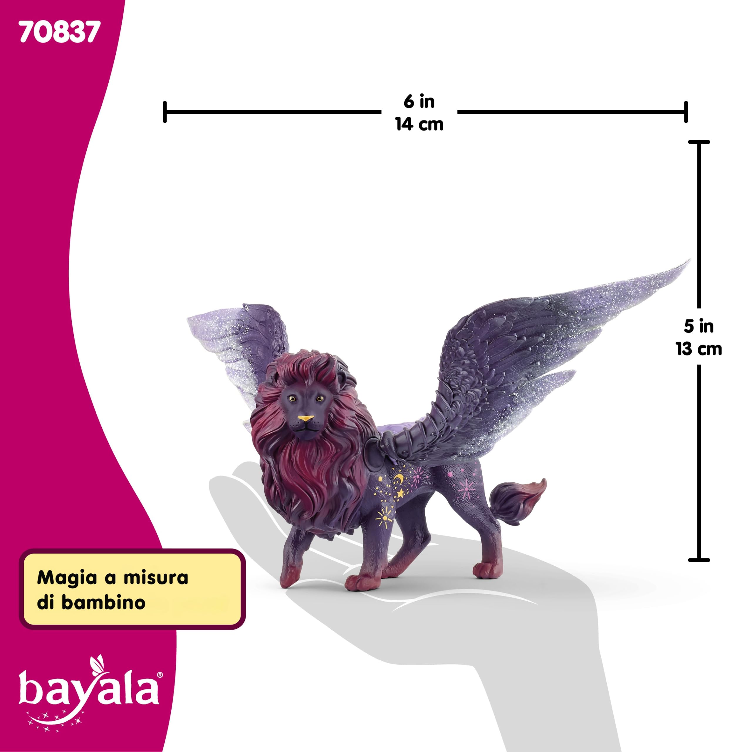 SCHLEICH BAYALA | Leone lunare 70837 | figura con ali mobili che si illuminano al buio e magnete | splendide figure da collezione | personaggio da gioco da 5 anni | 28 x 14 x 13 cm