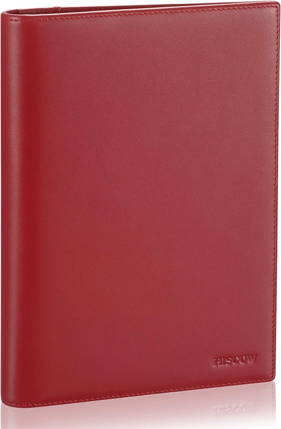 Leather Junior Padfolio for Men & Women with Pen Loop, Italian Calfskin, Business Portfolio Notebook Folder (Bordeaux)