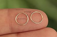 Vista 2 de Small Gold Tragus Huggie Hoop Earrings for Women Cartilage Nose Helix Tragus Rook Piercing(Gold, 6mm 24 gauge 1 pair)