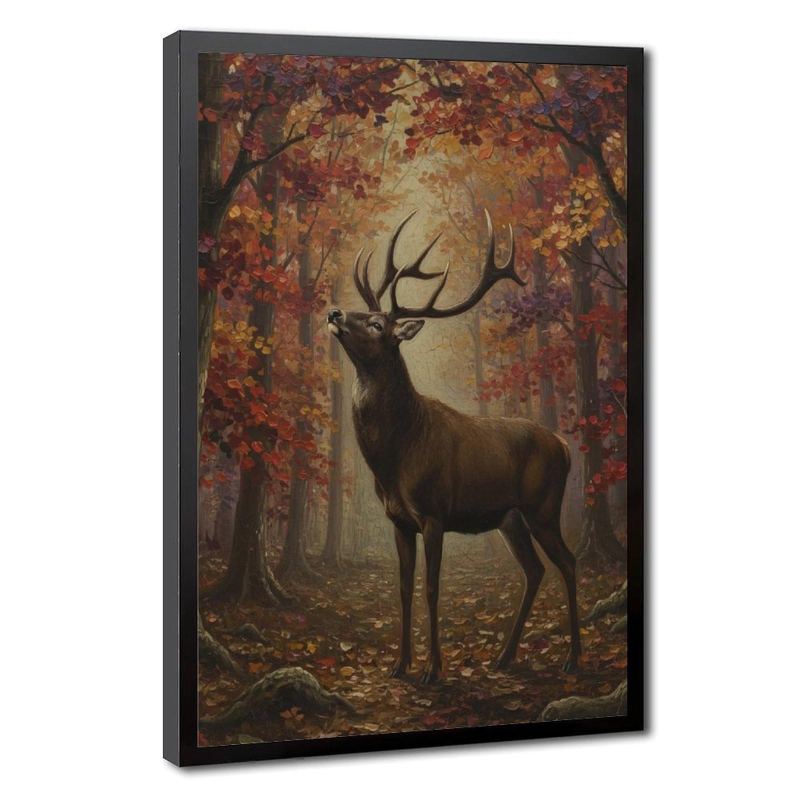 Bareronor Brown Majestic Stag In Autumn Forest Canvas Poster Bedroom Decor Landscape Office Room Decor Gift 24" L X 36" W
