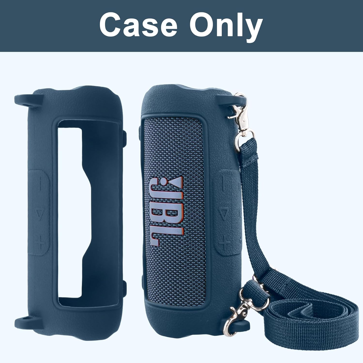 Aenllosi for JBL Flip 7 Protable Bluetooth Speaker Silicone Cover Case with Adjustable Shoulder Strap,Blue (Case Only) - Image 9