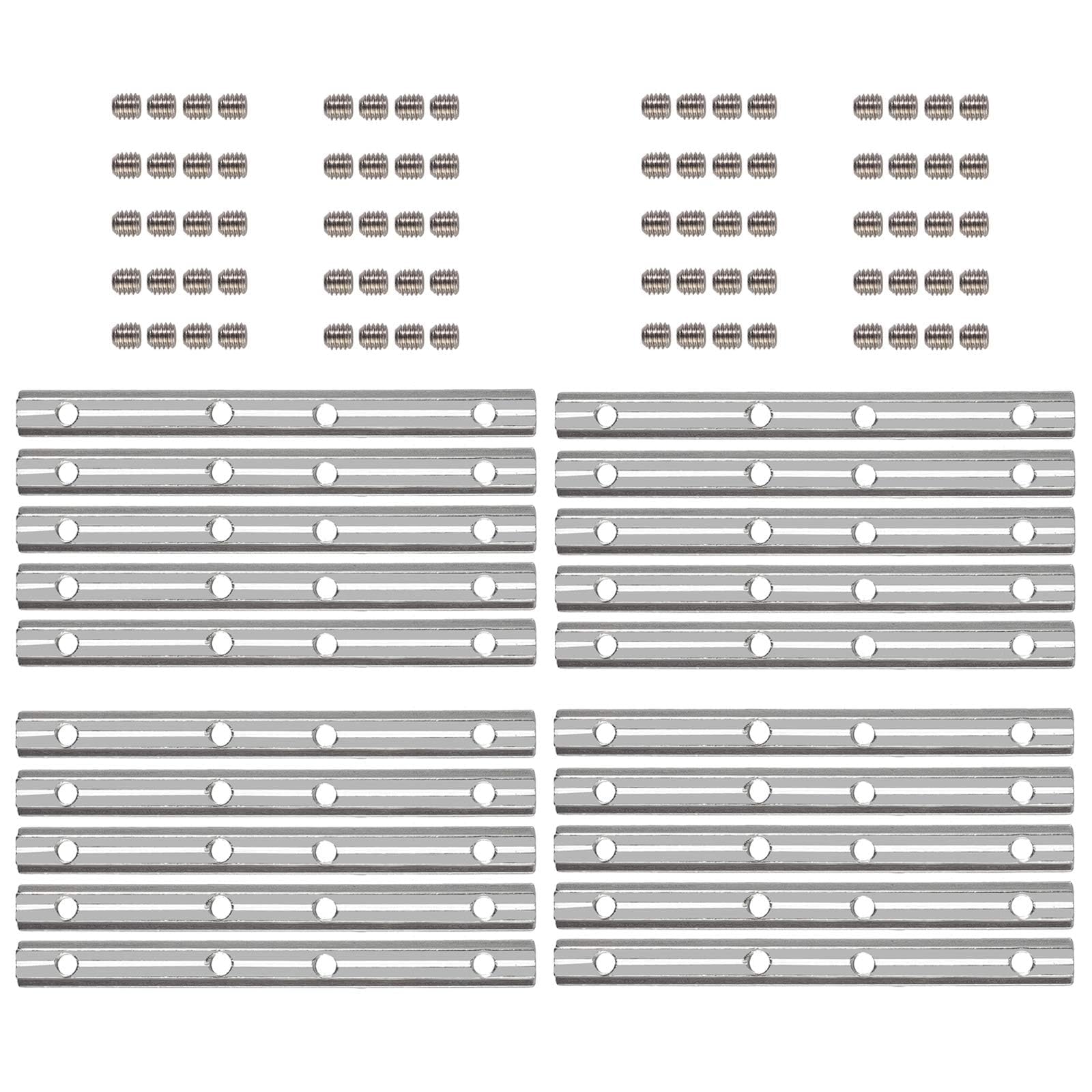 EYPINS 20 szt. 2020 aluminiowe złącza liniowe proste 180 mm złącze wewnętrzne 8 mm uchwyt z płaską płytą z gniazdem T ze śrubami, złącze ocynkowane do profili aluminiowych 2020 2040