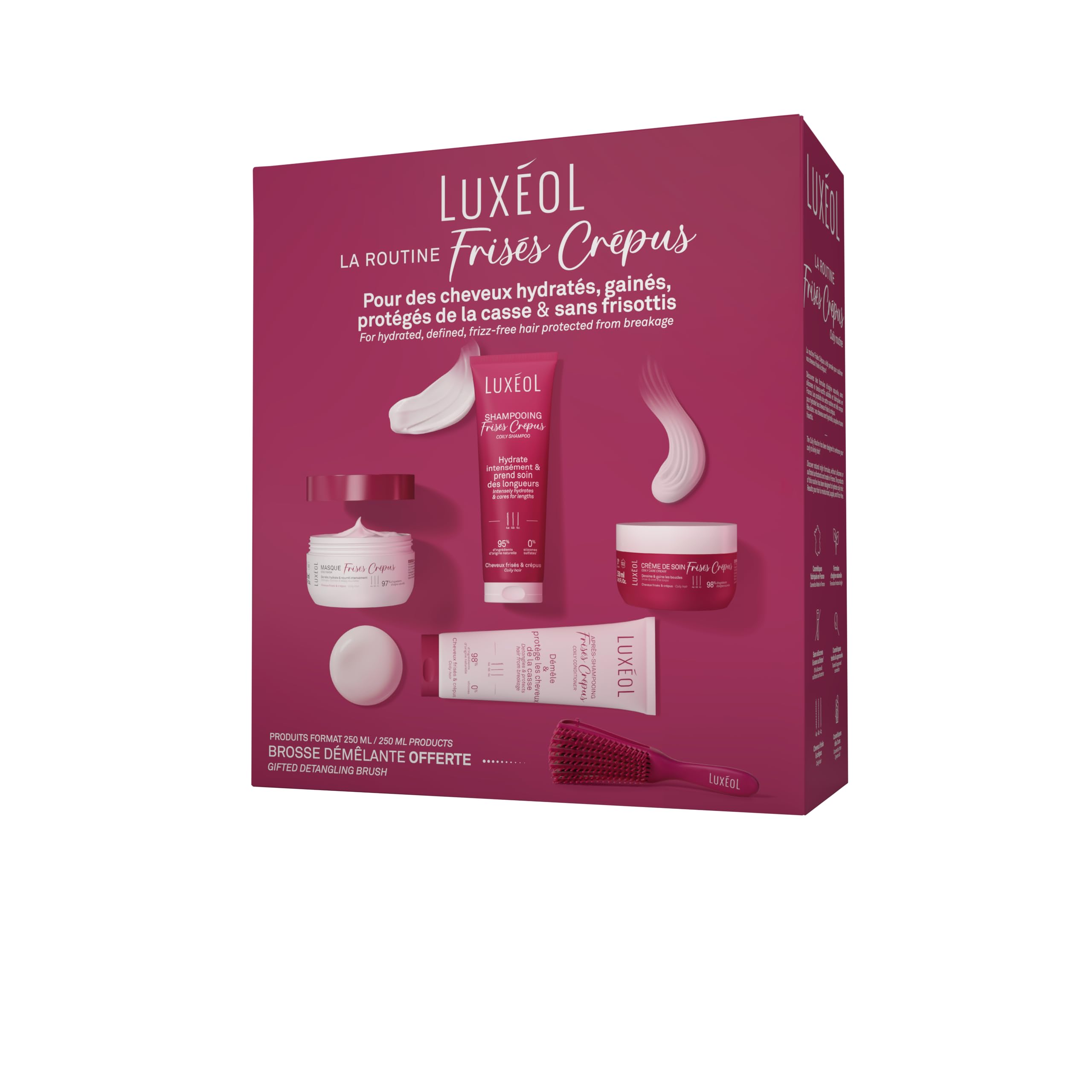 Luxéol - Coffret Routine Frisés/Crépus - Brosse démêlante offerte