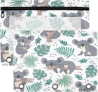 Vista 27 de Kcldeci Estuche para lápices para carpeta de 3 anillas, lindo y feliz juego de corgi galés de dibujos animados, paquete de 2 bolsas para lápices