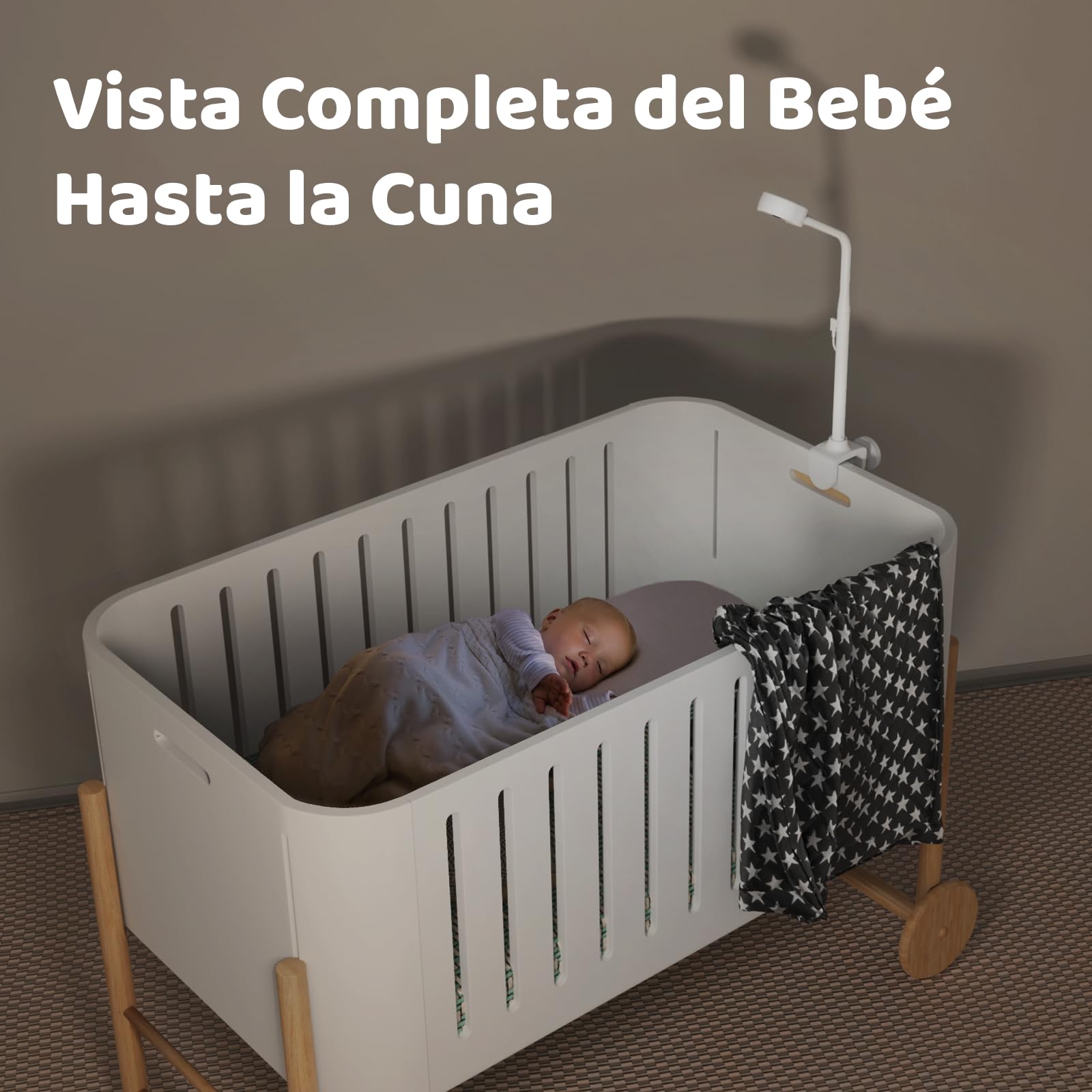 Netvue 1080P Camara Vigilancia Bebe con Soporte 4 en 1, Vigilabebes Camara con App Gratuita, Visión Nocturna, Audio Bidireccional, Análisis del Sueño, Canción de Cuna, Detección de Gritos y Movimiento