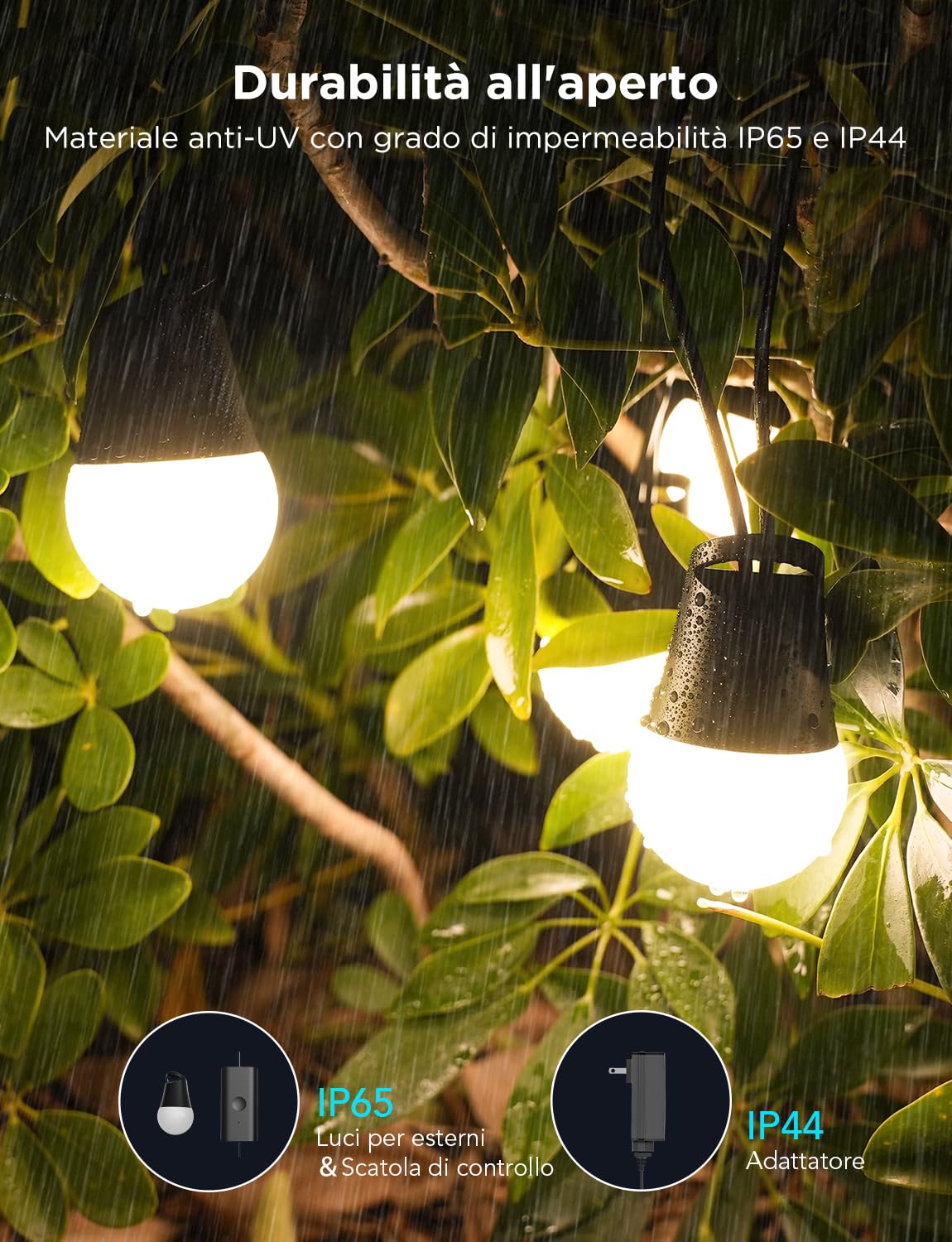 Govee Luci Esterne Intelligenti 2, Giardino LED Luci da Esterno RGBICW 30M | IP65, 100lm per Luce, 47 Scena e 16 Milioni di Colori, App Intelligente e Controllo Vocale, Durata di vita di 25000h