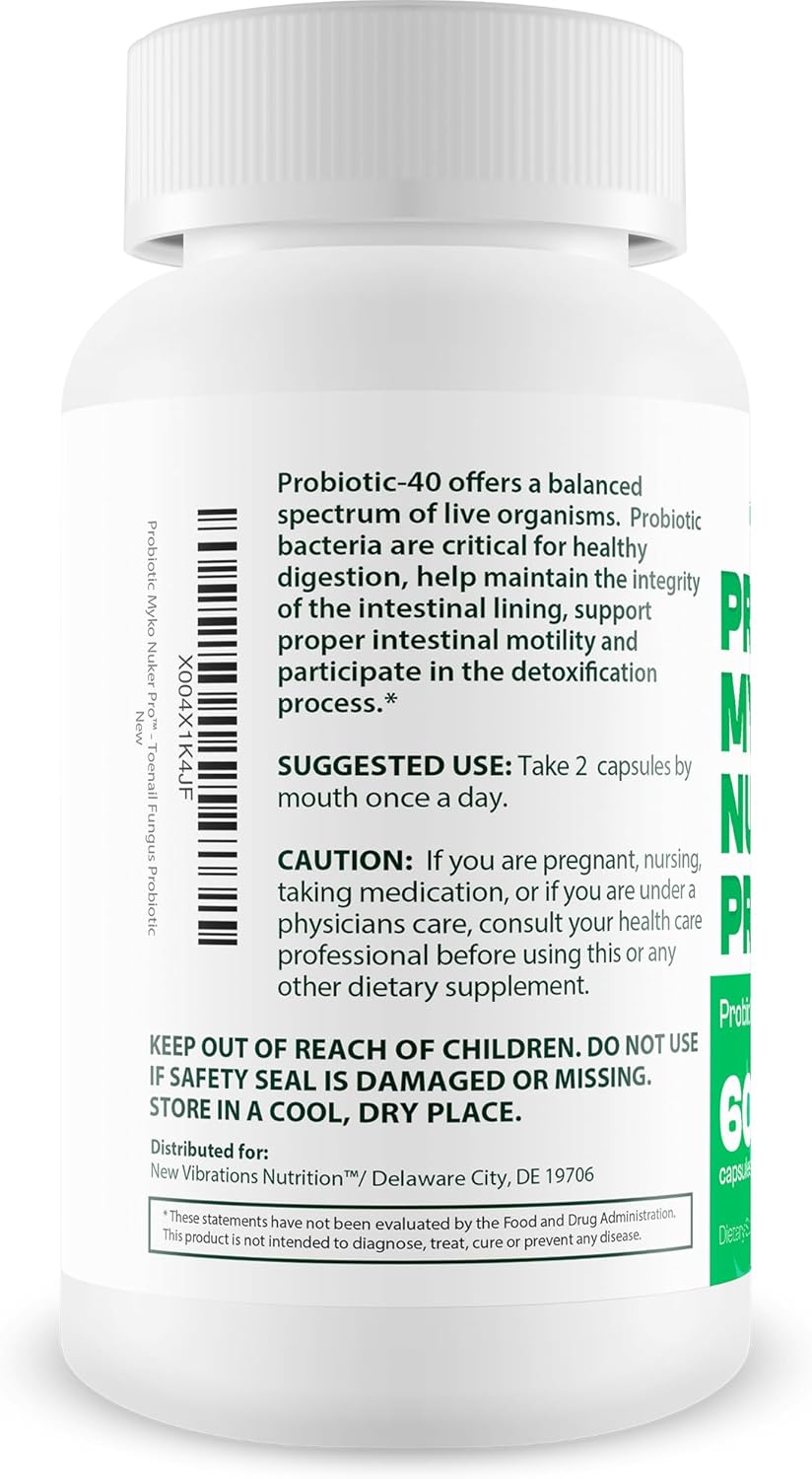 Probiotic Myko Nuker Pro - Our Best Fungus Fighting Probiotics - Natural Nail Fungal Treatment for Toenail Fungus Support - Clear Nails from The Inside Out with Probiotics Fungal Pills - Fungi Nail