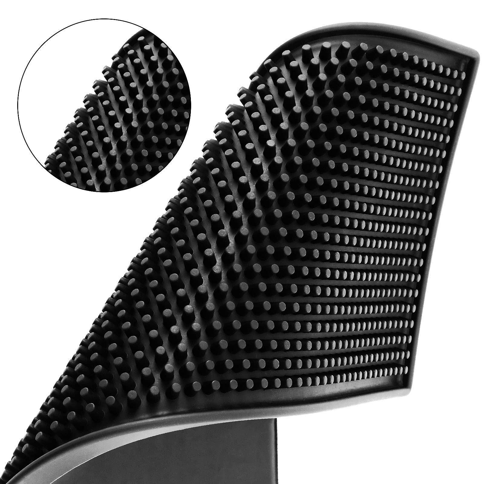 SEUNMUK - 6 tappetini in gomma nera da 6 x 12 pollici, tappetini per sversamento del piano di lavoro, tappetino di servizio barra di gomma, sottobicchieri neri per bevande, caffè, bar, cucina