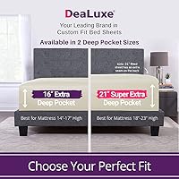 Vista 8 de DeaLuxe Kids Twin Deep Pocket Fitted Sheet - White - Microfiber - 16' Deep - Twin Size 39' x 75' - Perfect Fit for 14'-18' Mattresses