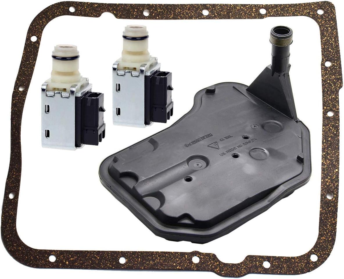 4L60E Shift Solenoid and 4L60E Transmission Filter Gasket kit for GM Chevrolet Buick Replace 24230298 24208576 by TOPEMAI