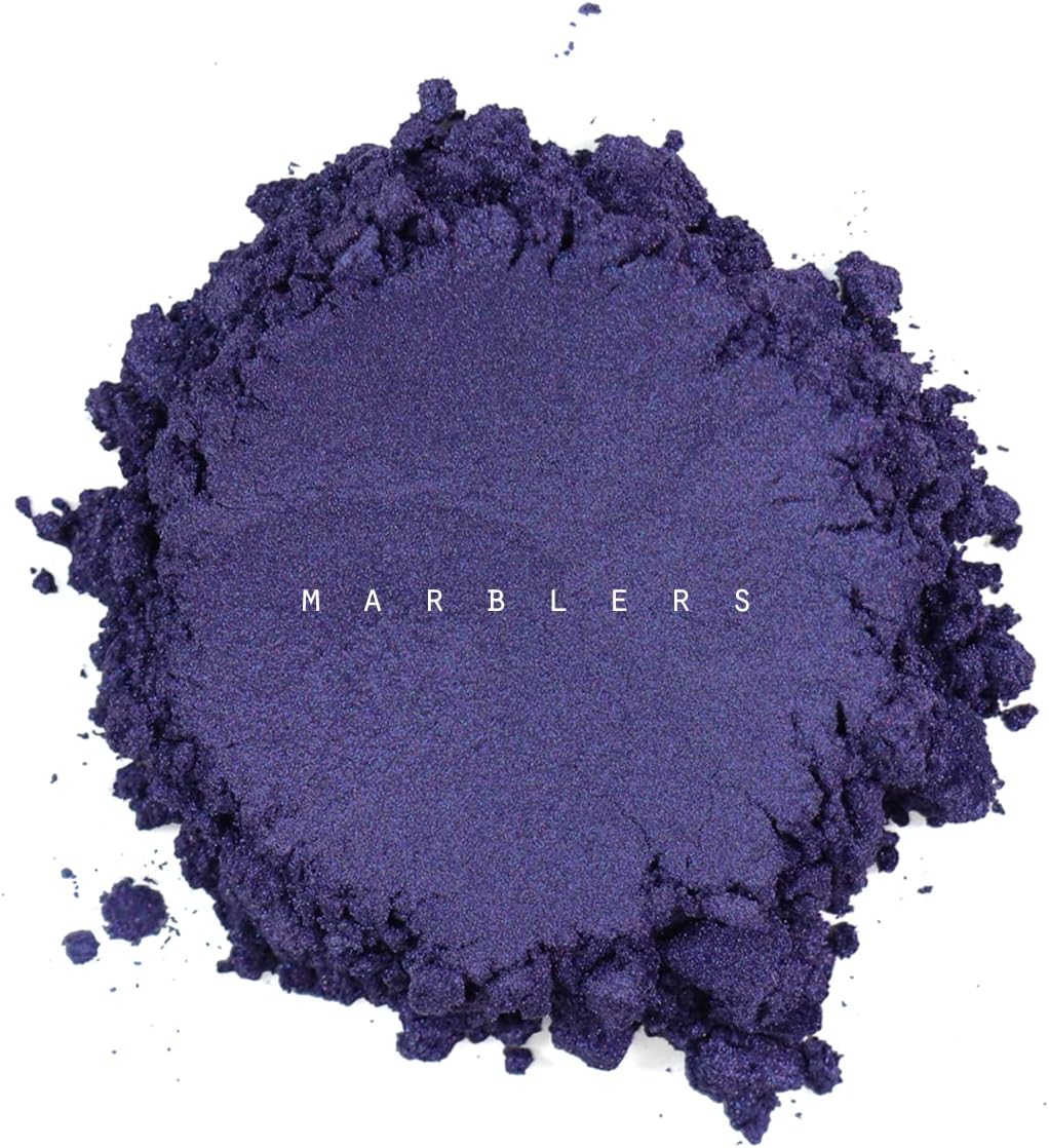 MARBLERS Purple Mica Powder [Blueberry] 1oz (28g) | Cosmetic Grade | Epoxy Resin Pigment | Dye | Non-Toxic, Vegan, Cruelty-Free | Lip Gloss, Nails, Body Butter | Bath Bomb, Candle & Soap Making - Image 2