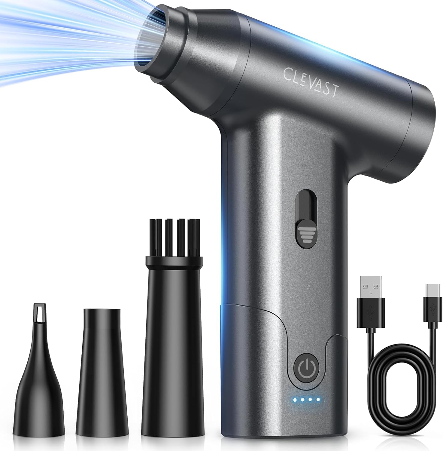 CLEVAST Ventola di polvere elettrica spray ad aria compressa per PC, Electric Air Duster per computer, tastiera, spray ad aria compressa per PC, elettronica, divano