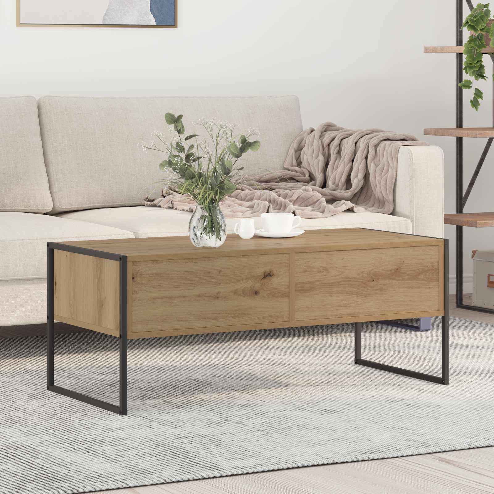 Table basse style industriel bois pour vos soirées conviviales au salon