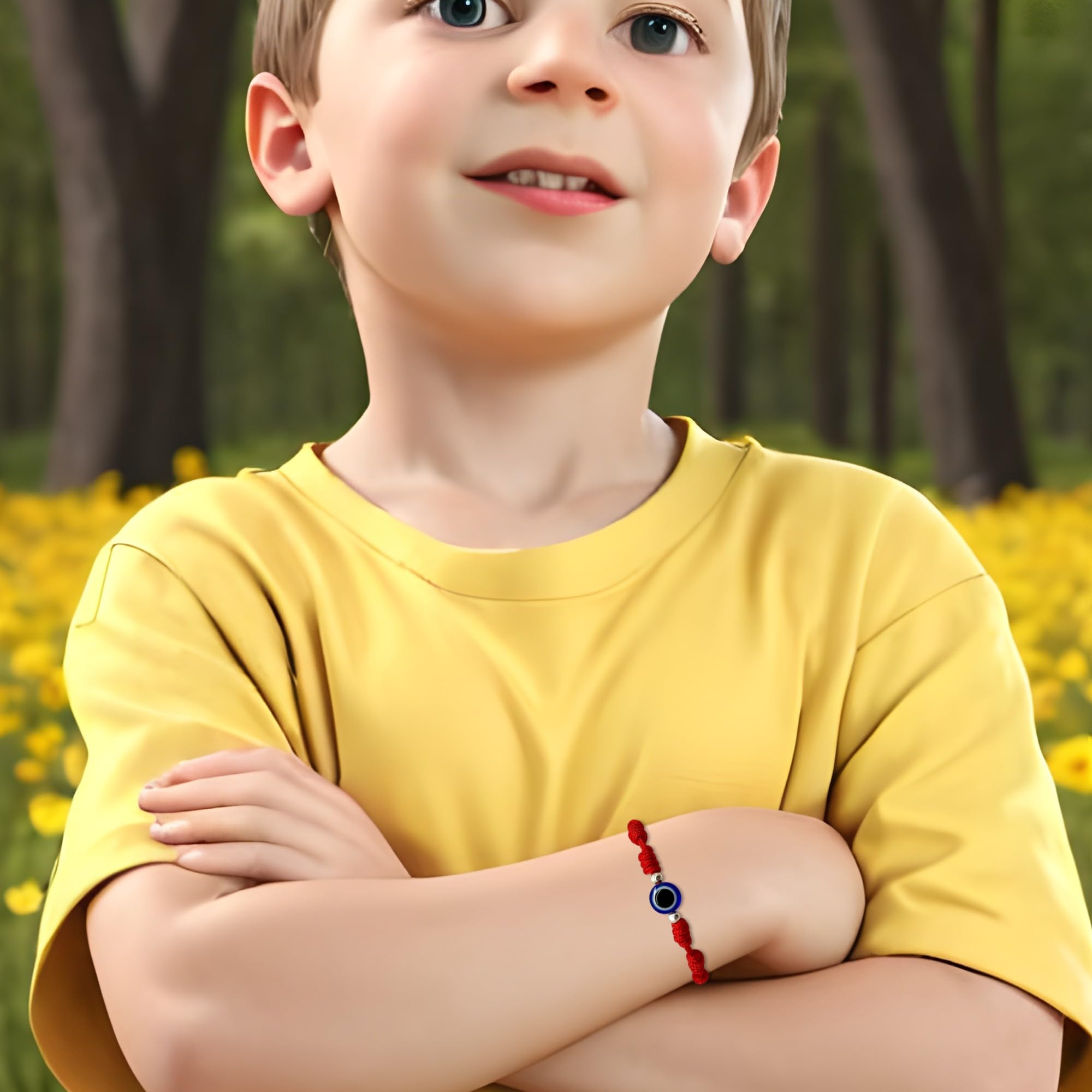 Pulsera de nudos ojo turco bebé roja contra mal de ojo amuleto buena suerte hilo rojo protección niños talla especial