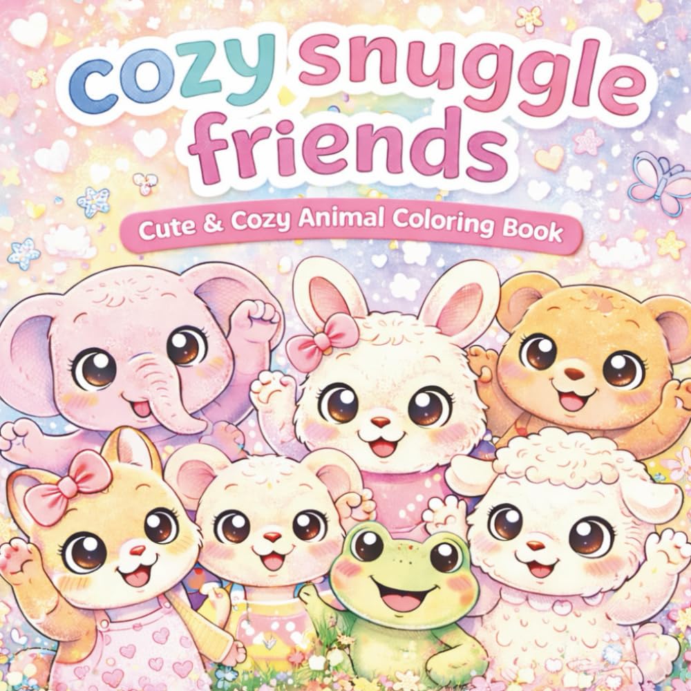 Cozy Snuggle Friends: Cozy Animal Coloring Book
