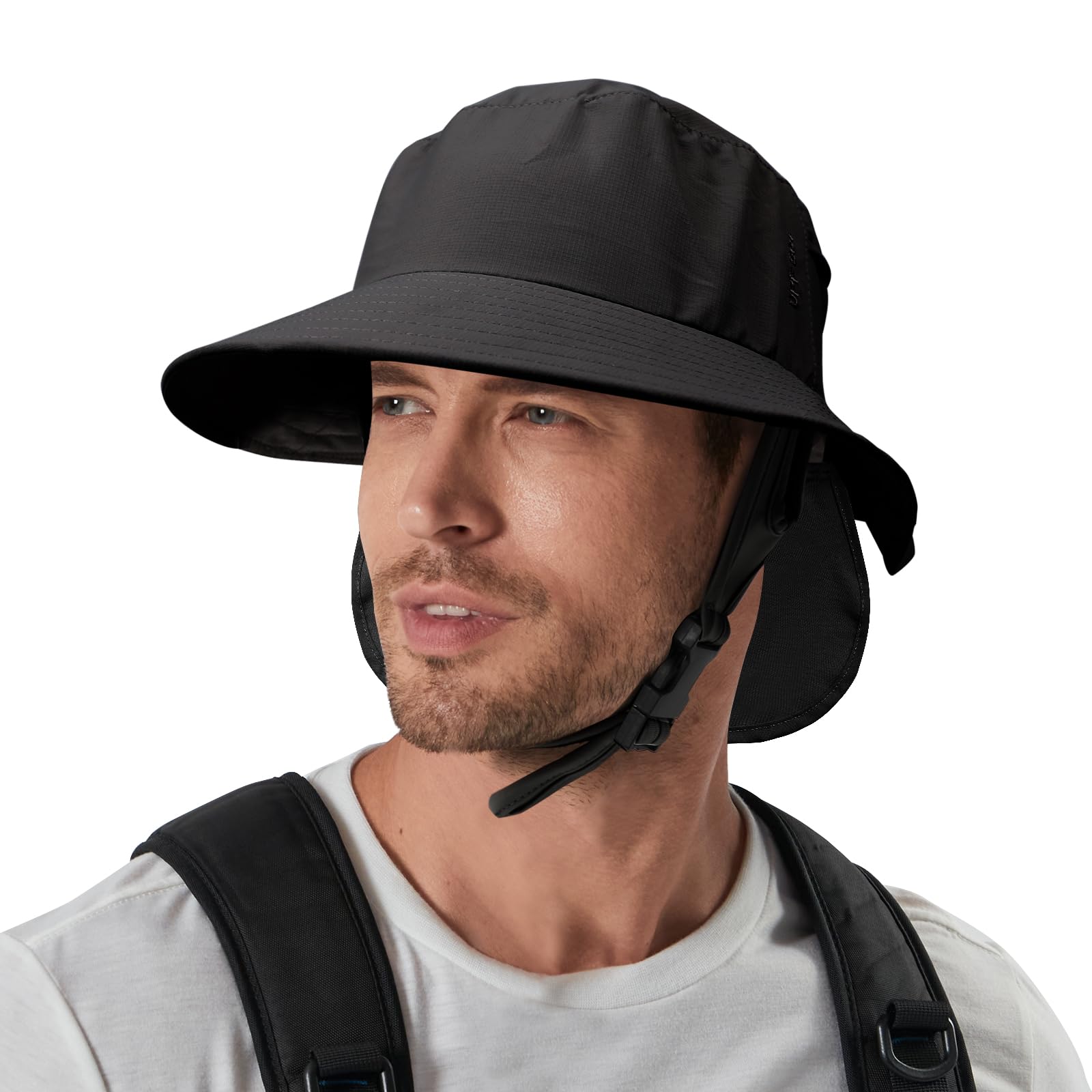 JOYART Surf Hat Bucket Beach Sun Hats with Chin Straps for Surfing Boating Riding Fishing Watersports Men Women