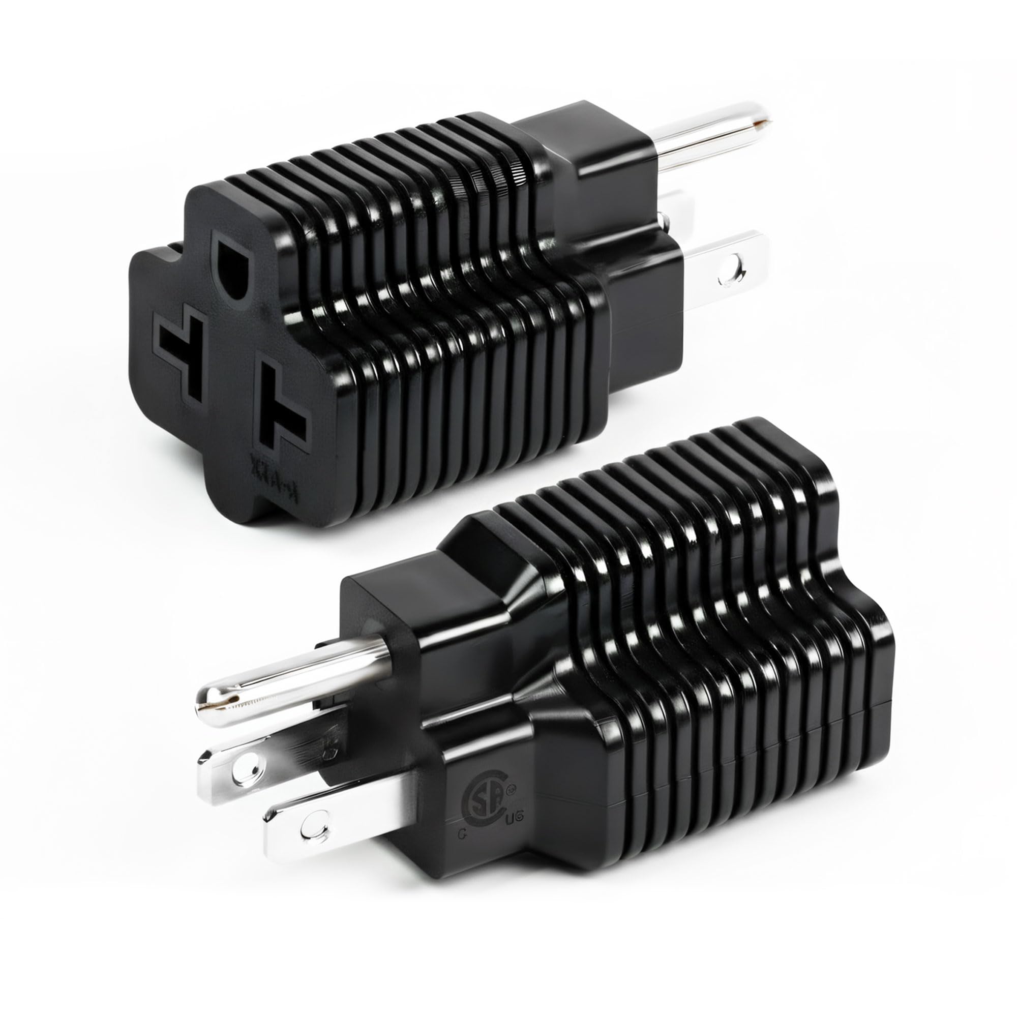 CERRXIAN 4 in 1 15 Amp to 20 Amp Plug Adapter, NEMA 5-15P to 5-15R Adapter,5-15P to 5-20R,5-15P to 6-15R,5-15P to 6-20R T-Blade Female Power Adapter(2