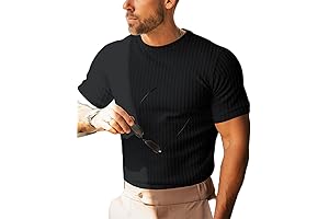 Men's Ribbed Knit T-Shirt: Casual Comfort Meets Style