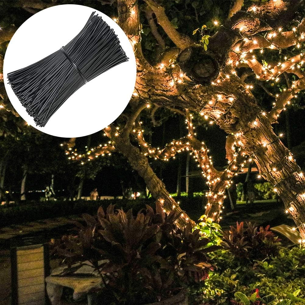 SumDirect 1000Pcs 4 Inch Plastic Twist Ties Strips for Making Facial Face Mask Party Cello Candy Bags Cake Pops (Black) : Patio, Lawn & Garden