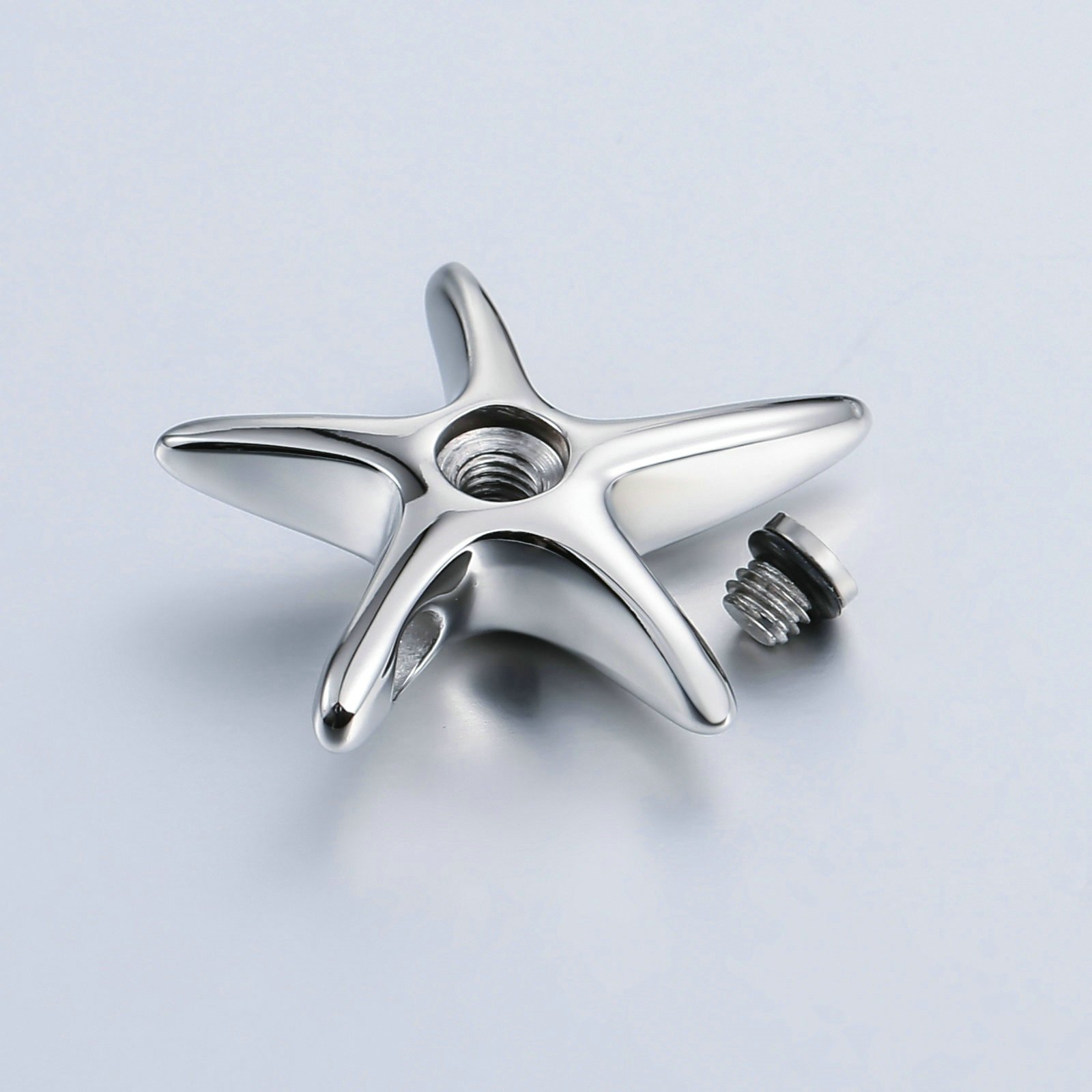 Daesar Collar Cenizas,Collar de Hombre Acero Inoxidable Estrella de Mar Colgante Cenizas Mascota Colgante Cenizas Plata