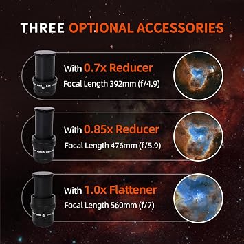 Askar 80ED Telescope,80mm F7, 560mm, Dual-Speed Focuser,Extra Low Dispersion Achromatic ED Glass Refractor OTA astrograph for Astrophotography and Astronomical Observation