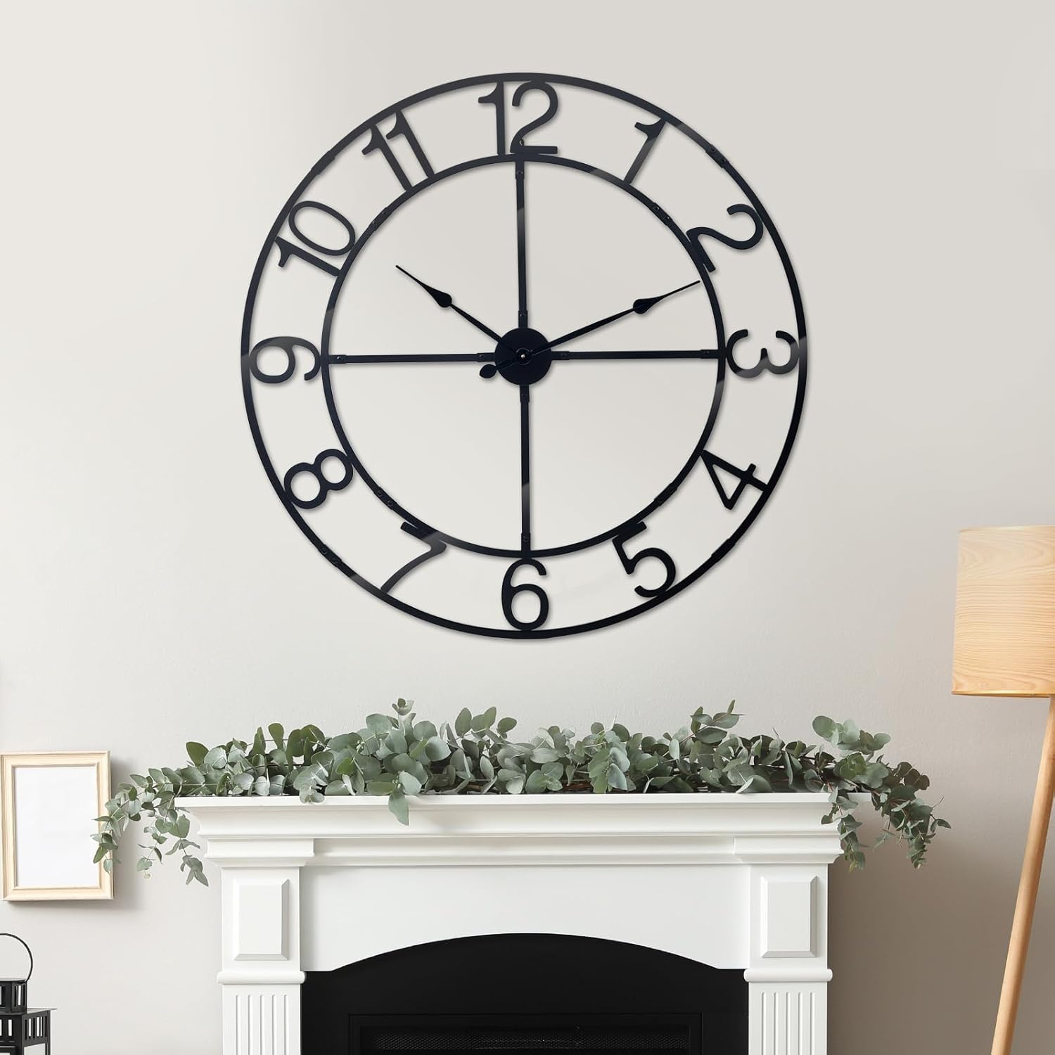 Large Wall Clock for Living Room Decor–40 Inch Silent Non-Ticking Modern Farmhouse Wall Clock, Oversized Decorative Metal Arabic Numeral Clock, Bronze