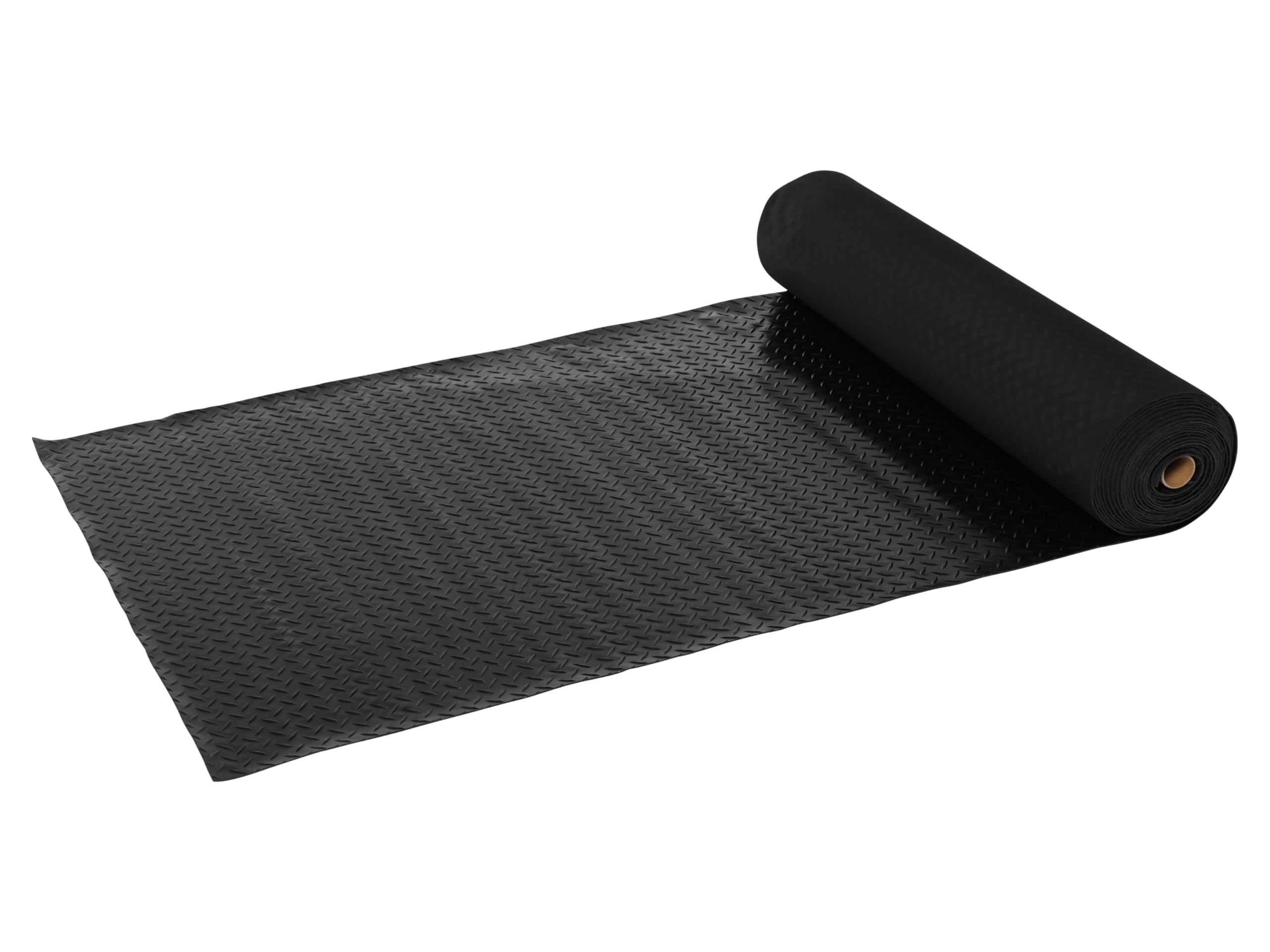10m Rubber Matting Roll, Heavy Duty Black Anti Fatigue 3mm Thick Rubber Anti Slip Flooring for Home, Workshop, Garage (Diamond)