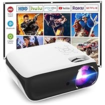 [Use Amazon Pay ICICI Card] HAPPRUN Projector, Native 1080P Bluetooth Projector with 100”Screen, 9500L Portable Outdoor Movie Projector Compatible with Smartphone, HDMI,USB,AV,Fire Stick, PS5
