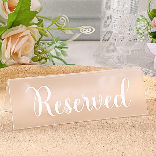 Miniatura 3 de Teling 16 letreros acrílicos reservados para mesa de invitados de boda, letreros de asiento de reserva, impermeables, de doble cara para fiestas de