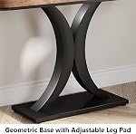 39.4" Table de console, Table d'entrée industrielle avec base en métal en forme de X, Table de canapé en bois rustique pour salon, Hallway, Foyer, Brown & noir