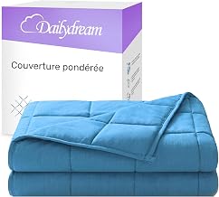 Dailydream Weighted Blanket Adult | Therapeutic | 135 x 200 cm | 4.5 kg | Blue | 100% Cotton | with Glass Beads | Weighted Duvet | Soothing and Relaxing | Body Weight up to 52 kg