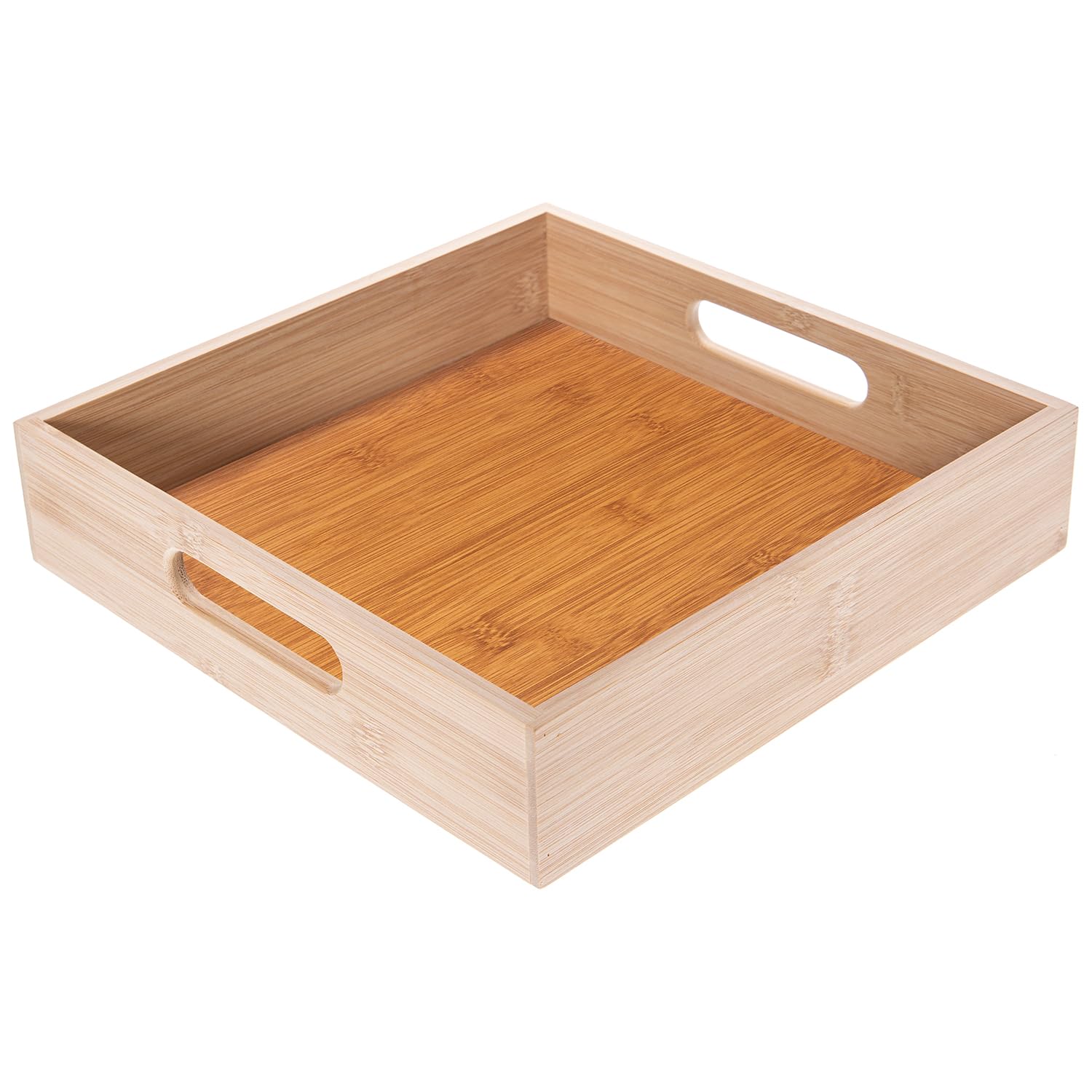 Pack 6 Bandejas de Bambú. Varios Tamaños a Elegir. Bandeja Cuadrada o Rectangular para Servir Comida, Decoración de Interiores, Centro de Mesa. para Hogares, Hostelería, Eventos (27 x 27 x 6 cm)