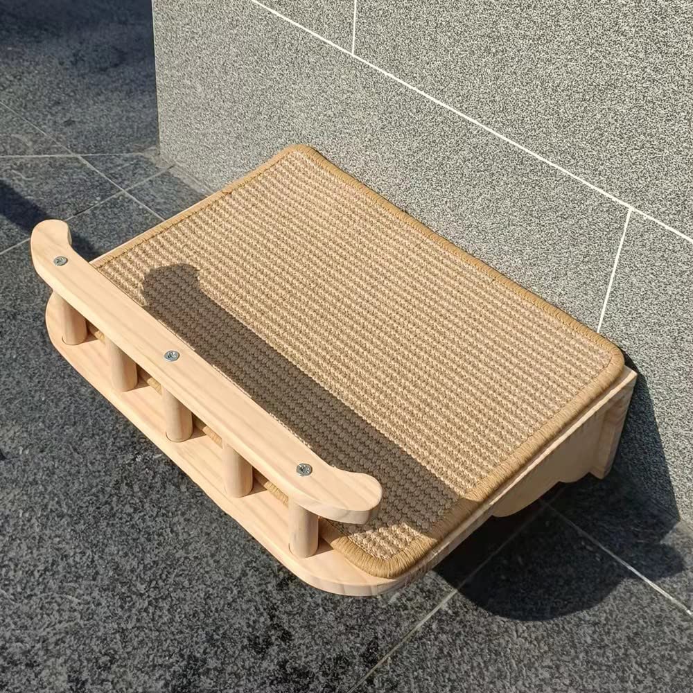 Seleeka Wall Mounted Cat Step Bed with Scratching Pads Posts for Indoor