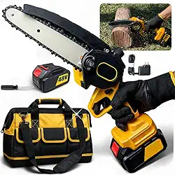Motosserra Profissional Bateria 48V Bivolt Sem Fio - Potência e Mobilidade para Cortes Rápidos e Eficientes em Madeira e Jardinagem. Ideal para Profissionais com Desempenho Robusto
