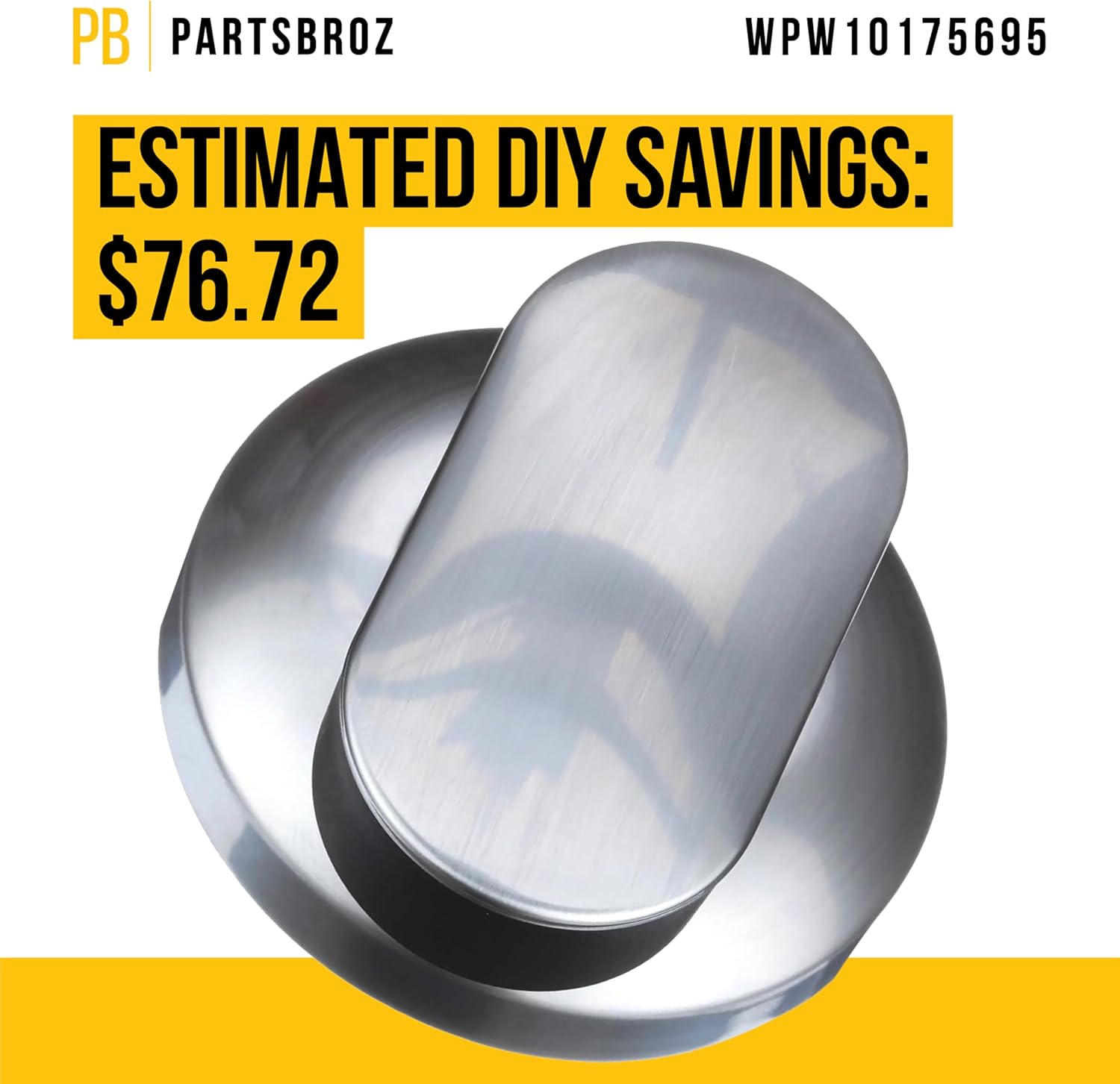 PartsBroz WPW10175695 Burner Knob - Compatible With Whirlpool Jenn-Air Range - Replaces AP6016315 W10175695 1481446 73001301 74011532 PS11749601 Ultra Durable Replacement