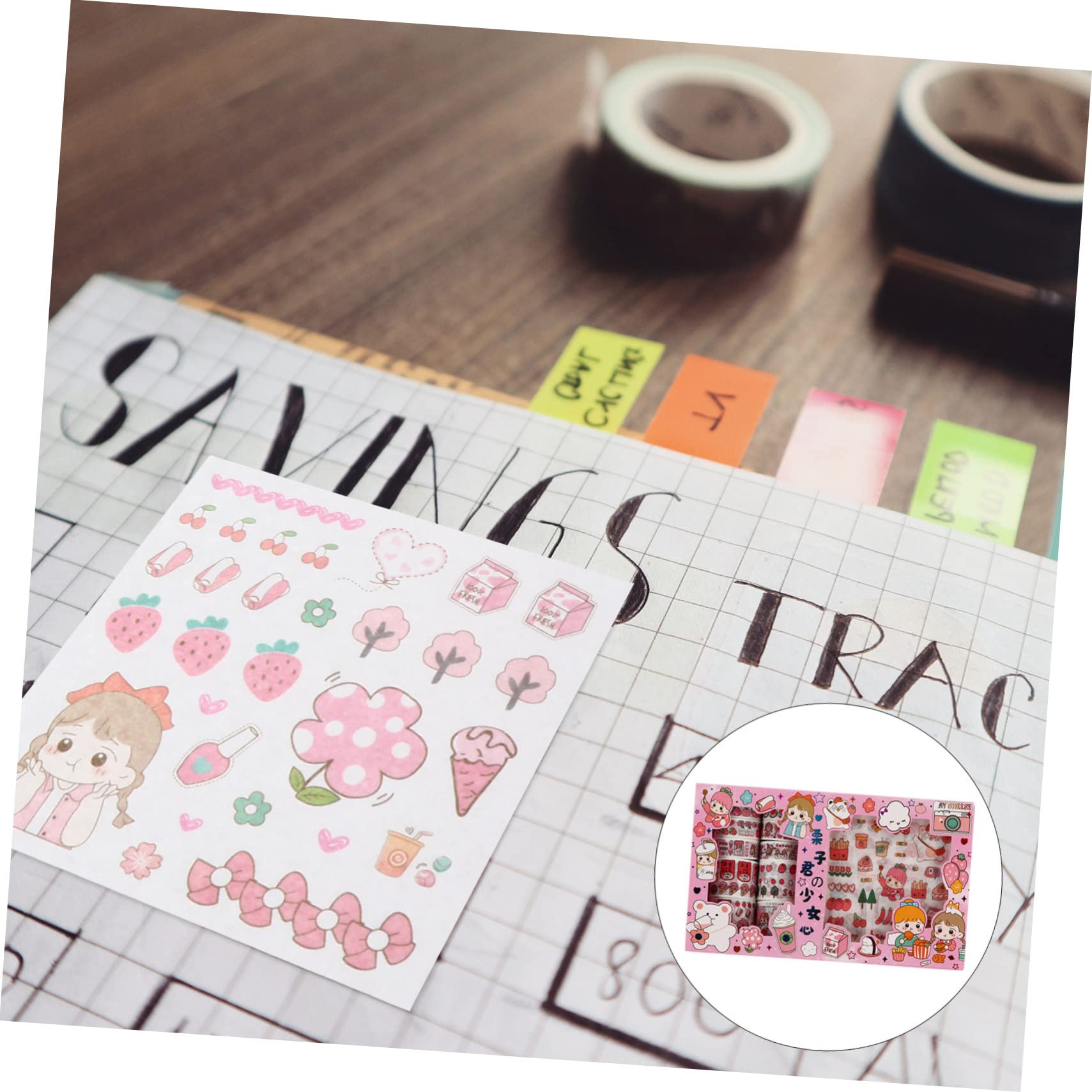 STOBOK 3sätze Teiliges Niedliche Washi Tapes Für Kreative Tagebuchgestaltung Dekorative Klebebänder Für Scrapbooking Planer -projekte Und